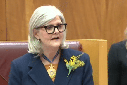 Sam Mostyn speaks about kindness while being sworn in